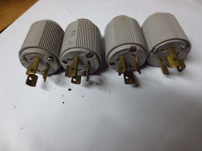 Lot of 4Arrow Hart 15A 250V Connector Male Twist lock Plugs