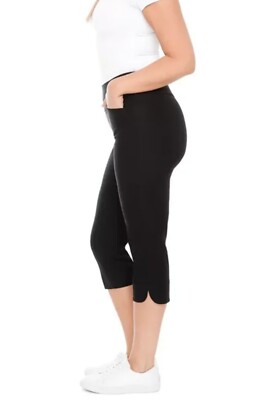 S.C. & Co. Women's 360 Degree Tummy Control Capri Pants Size 6 (Small) Black