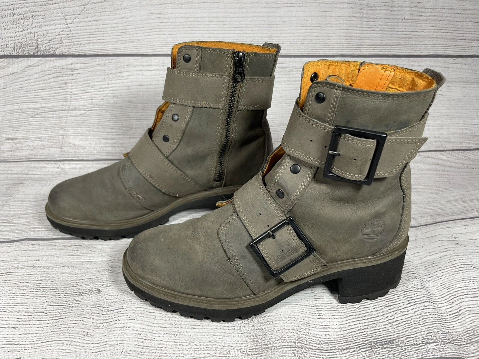 Stivali da moto Timberland Kori Park da donna taglia 8 5 casual grigi neri alla moda