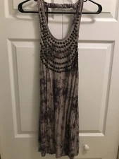 Buffalo By David Bitton Studded Fringe Festival Tunic Top Low Cut Back