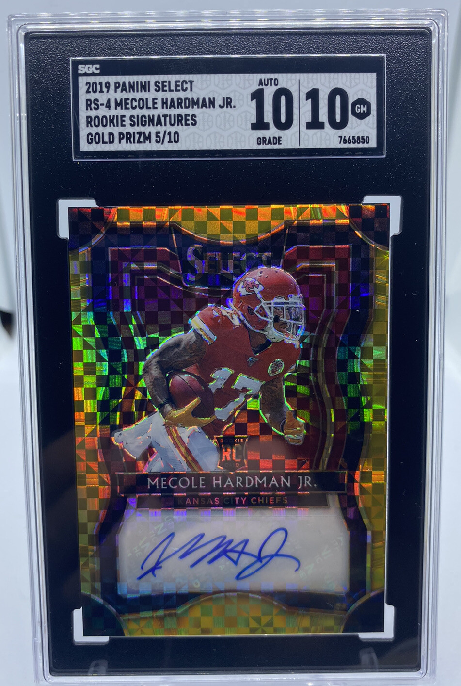 Mecole Hardman Panini Select Rookie Signature Prizm #RS4 Gold