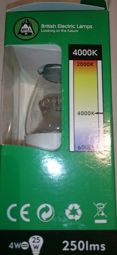 BELL 4W PRO LED ES Bulbs Candle Clear 25W OUTPUT FASTPP Cool White 4000k E27 x10 - Picture 4 of 8