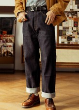 Red Tornado 55501 Loose Straight Jeans 14oz Raw Red Line Selvedge Denim Pants