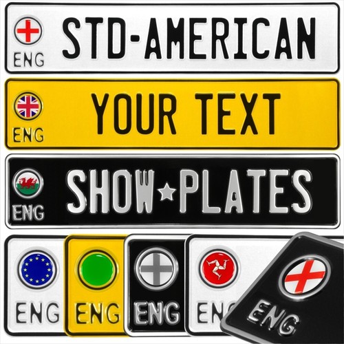 ENG Pressed Number Plates Replica Show Trucker Name Kids Door 3D Gel Round Badge - Picture 9 of 12