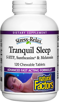 Natural Factors, Stress-Relax Tranquil Sleep Chewable Supplement, 120 Count 