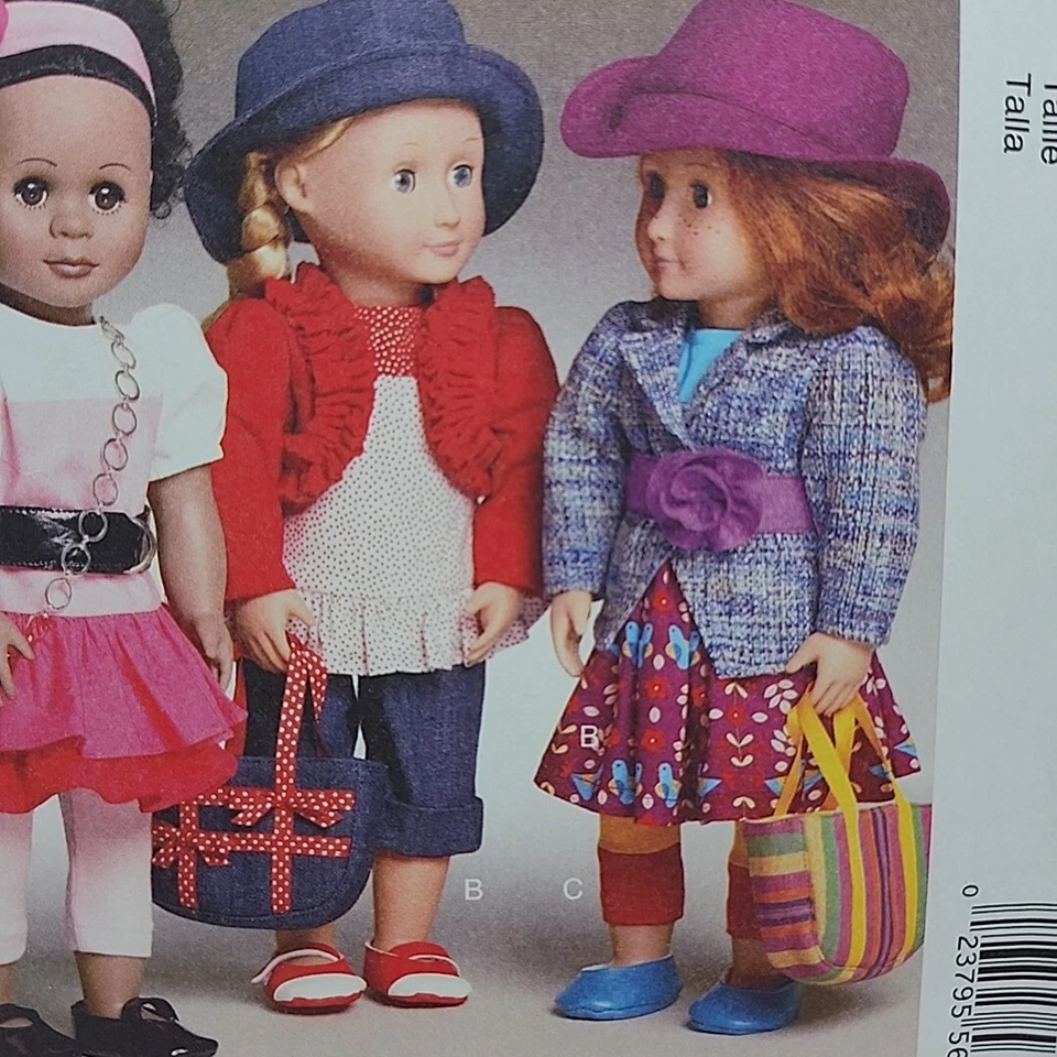 McCall's Crafts 6764 Laura Ashley Outfits 18" Doll Clothes Sewing Pattern Uncut - Image 3 of 4