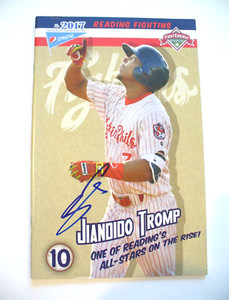 MILB - 2017 Reading Phillies GameDay Program "J. Tromp" Auto. (Ed. #10) - EX