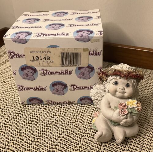 Dreamsicles Collectables 10140 Pretty Posies 1999 SIGNED by Kristin 3" Cast Art - Afbeelding 1 van 6