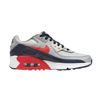 Youth Nike Air Max 90 LTR GS RunningShoes Size 6.5Y Grey Blue Crimson CD6864 021
