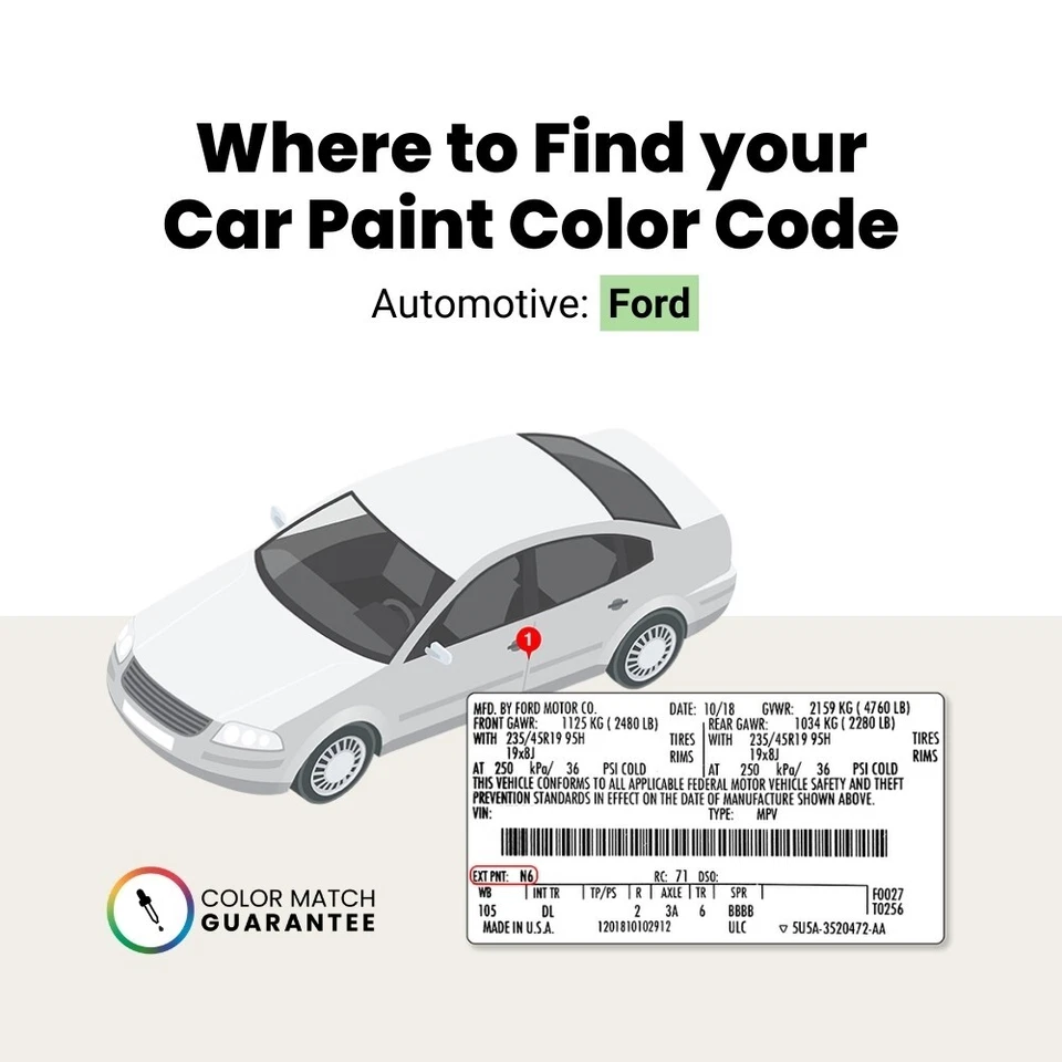 Pintura de retoque Ford Mustang - Pintura en aerosol o pincel automotriz - Elige un color Foto 2 de 4