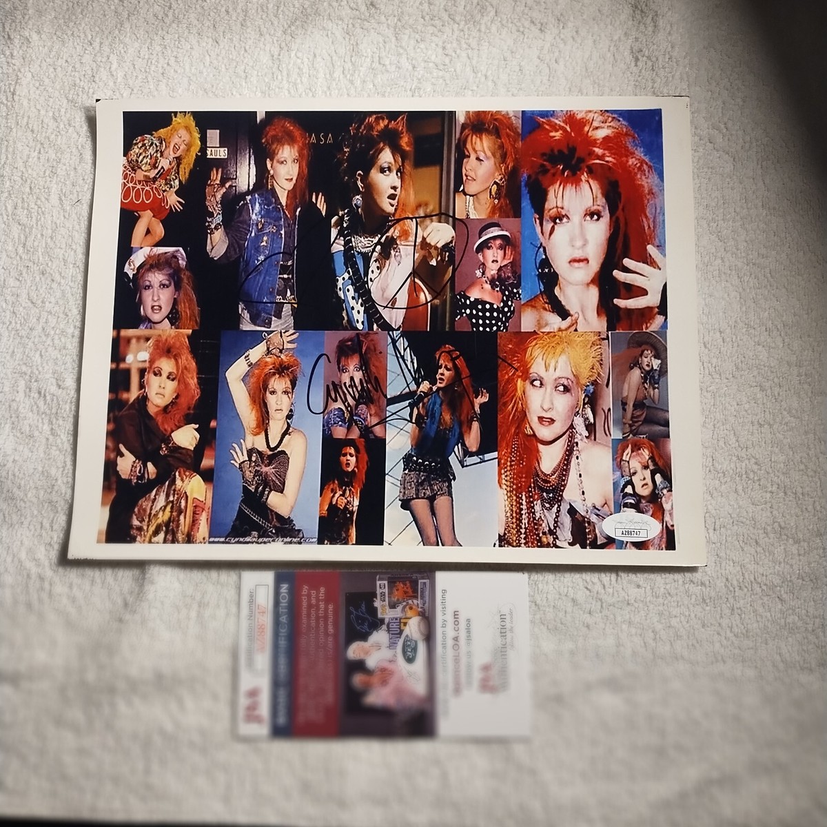 CYNDI LAUPER SIGNED SHE'S SO UNUSUAL COLLAGE PHOTO COA CD LP VINYL