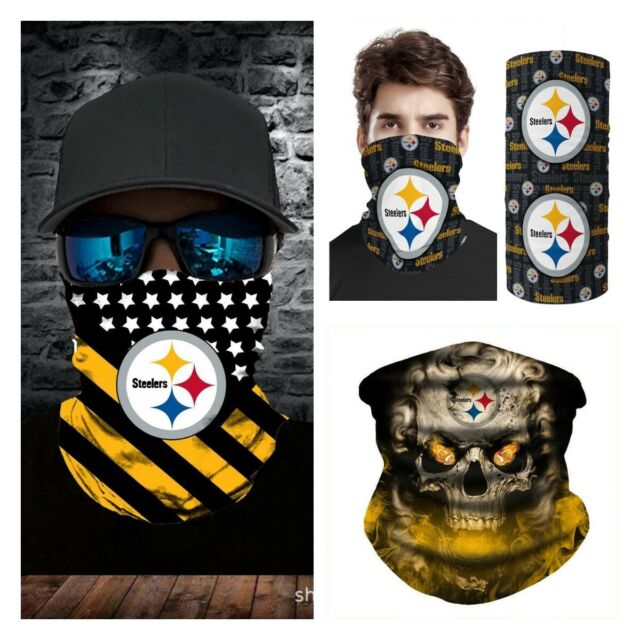 Pittsburgh Steelers Face Cover Mask Scarf Breathable Mens Neck Gaiter Bandana