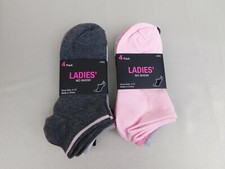 8pc Women's No-Show Socks - Shoe Size 4-10 - Grey/Pink 1900
