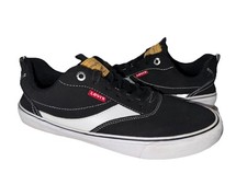 Levis Clásico Para Hombres 9 Negro Zapatos Informales Tenis Lanza Perforado Imitación Cuero