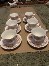 Colclough 'Bone China' Tea Cups Saucers Set of 6