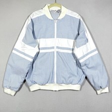 Vintage Christian Dior Monsieur Jacket Mens Large 90s Seersucker Striped Bomber