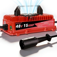 Green orange Club Car Charger, 48V 15A Golf Cart Charger, Golf Cart Battery C...