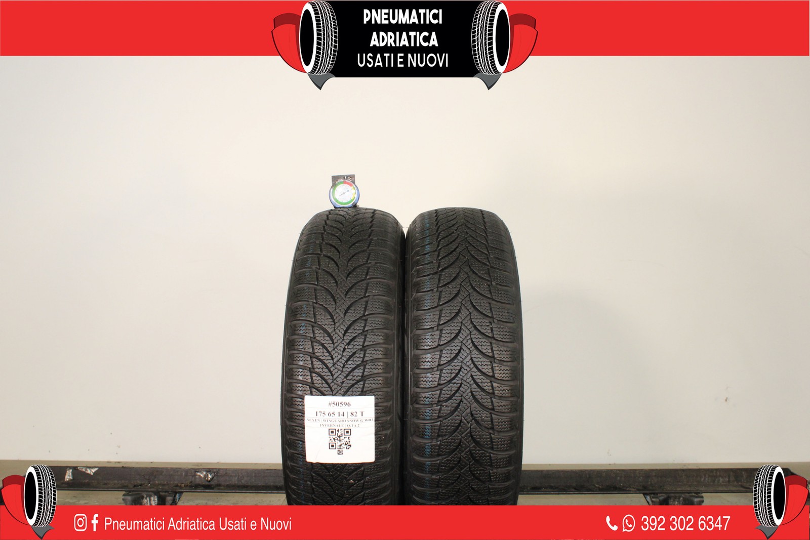 2 PNEUMATICI NEXEN 175/65 R14 INVERNALI GOMME USATE 94% - ADRIATICA