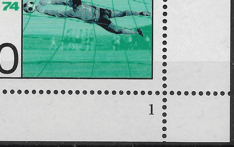 Bund 1974 ** 2x Mi 811 Fußball WM 30Pf Eckrand Ecke Formnummer 1+2 Fn1+2 02601D - Bild 3 von 4