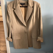Liz Claiborne Collection VTG Wool Two Tone Herringbone Blazer Sz 16