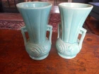 Pair Of Vases Glazed marked McCoy - 8 " tall Mint
