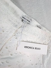 Veronica Beard Kemper Pant Womens 2 White Floral Cotton Eyelet NWT