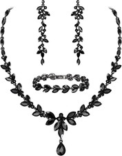 Austrian Crystal Bridal Bridesmaid Jewelry Sets, Elegant Marquise Rhinestone Lea