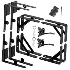 Gate Corner Brace Kit, Adjustable Anti-Sag Hardware Set 2 gate kit and 2 Latch