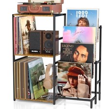 Record Player Stand, Turntable Stand with 4-Tier Vinyl Record Storage, Record