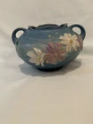 Vintage ROSEVILLE Pottery Blue Cosmos Jardiniere  Bowl  #375-4