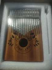 Finger 17 Keys Kalimba Thumb Piano Instrument Mahogany Wood w/ Tuner Hammer Bag