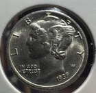 1939-D  10C Mercury Dime Near Mint-Mint 90% Silver