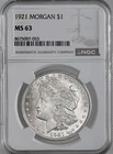 1921-P  $1  MORGAN SILVER DOLLAR  "PHILADELPHIA"  NGC MS63  #8675097-053