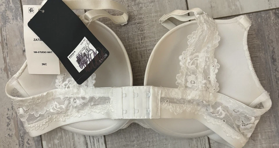 NWT Women's Apt. 9 White 36C Demi Plunge Underwire Push Up Bra ZA73B500Z - Image 4 of 4