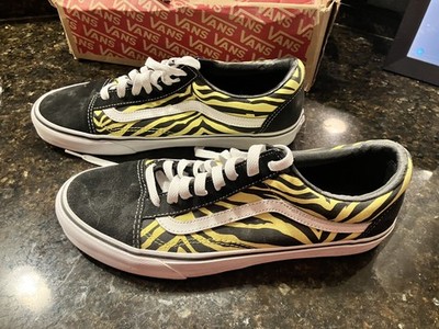 Vans Old Skool Zebra Green Sheen Black Skate Shoes Men's 11  FREE SHIPPING