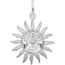 Belize Sun Large Charm - Metal - Sterling Silver