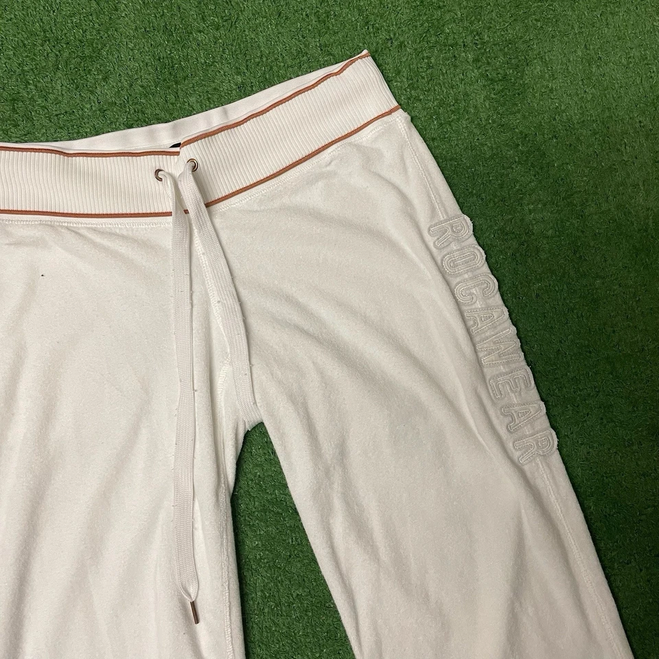 Pantalones deportivos vintage Y2K Hip-hop Rocawear blancos bordados talla: grande Foto 2 de 4