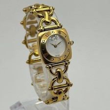 GUCCI 6400L Watch GG Horsebit Chain Quartz 26mm Stainless Steel White Used