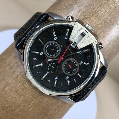 Diesel Master Chief Men DZ41812 Chronograph Leather Quartz Analog Watch 8 1/4''