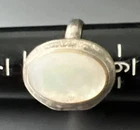 Vintage Sterling Silver Locket Ring with White Mother of Pearl Stone 8.5  5.6g