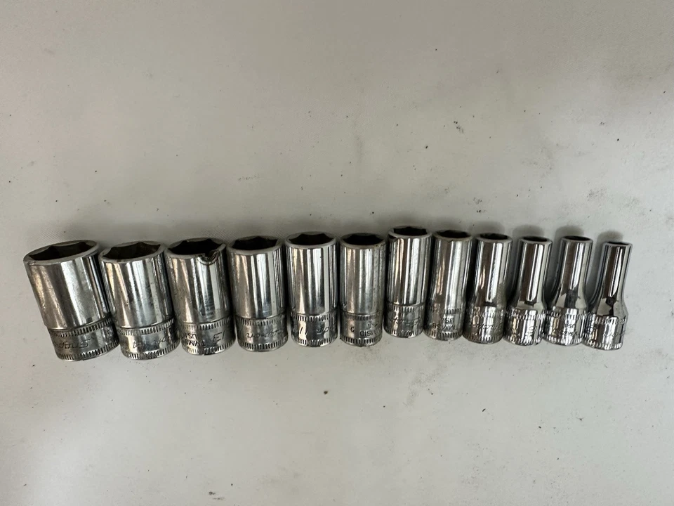 Snap-On TMMS 12pc Metric 1/4" Drive 6 Pt Metric Socket Set 5mm-15mm USA - Image 3 of 4