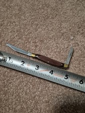 SEARS CRAFTSMAN 95201 Knife Made In USA Pen 2 SS Blades Solid Wood/Brass