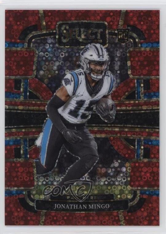 2023 Panini Select Concourse Red Disco Prizm 47/49 Jonathan Mingo Rookie RC 18ys