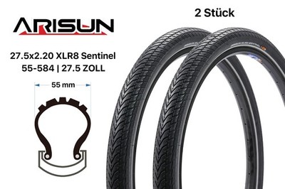 2 Stück 27.5 Zoll Fahrrad Reifen Arisun XLR8 27.5x2.20 Citybike 55-584 Reflex