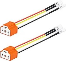 2-Pack 16AWG Ceramic Headlight Socket Wire Connector, Wiring Harness Plug for Ca