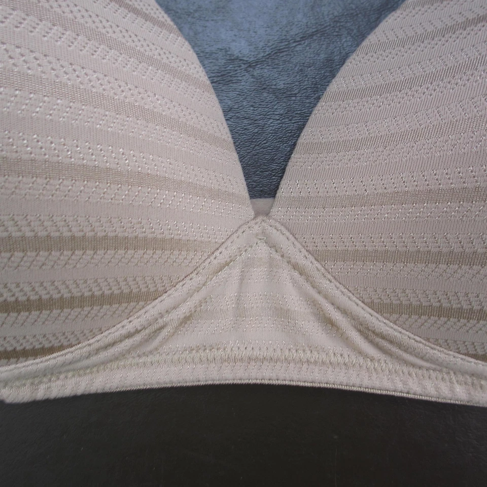 Warners Bra Womens 38C Nude Beige Underwire Lightly Lined T-Shirt Striped Soft - Image 3 of 4