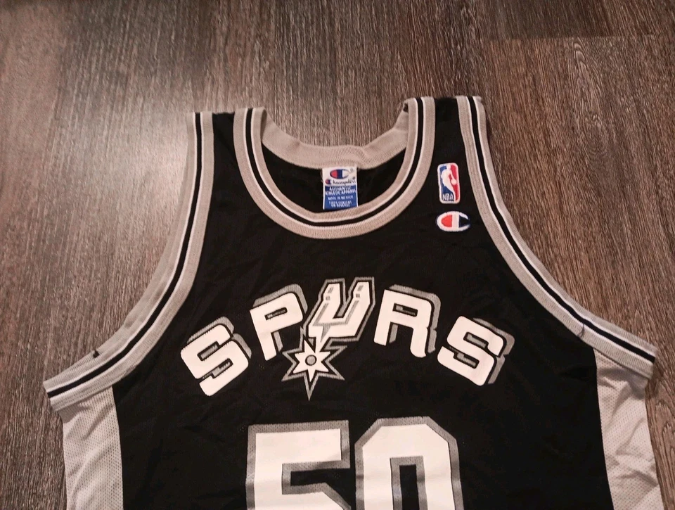 Vintage Champion NBA San Antonio Spurs Jersey Black David Robinson #50 SZ. 40. - Image 2 of 4