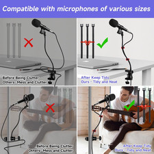 Microphone Stand Flexible Gooseneck Mic Stands Desk Clamp 360 Adjustable Arm 3/8