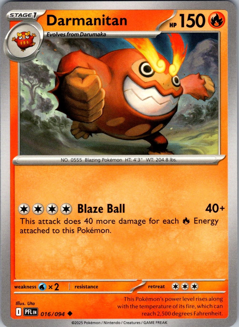 Darmanitan 016/094 Uncommon Phantasmal Flames Pokemon Near Mint