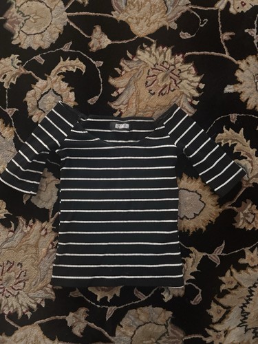 REFORMATION Striped Top Size XS Ribbed Slightly Off Shoulder - Picture 2 of 6